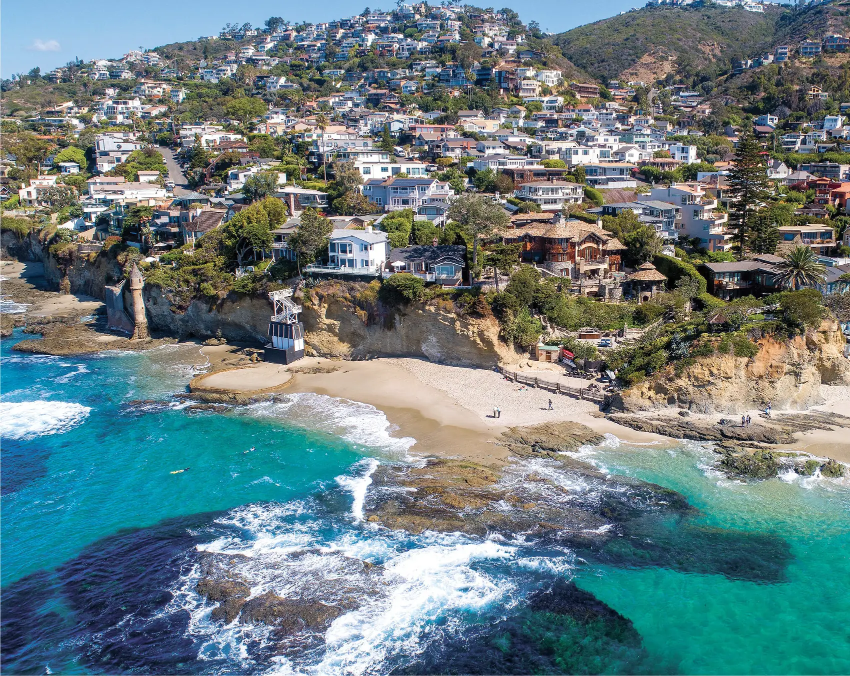 Victoria Beach pirate tower on the Laguna Beach coastline