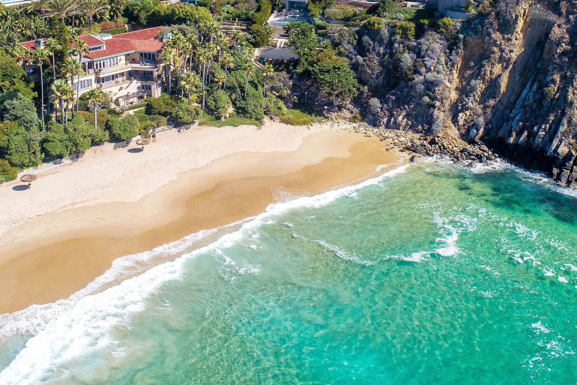 Private beach estate along the California coast